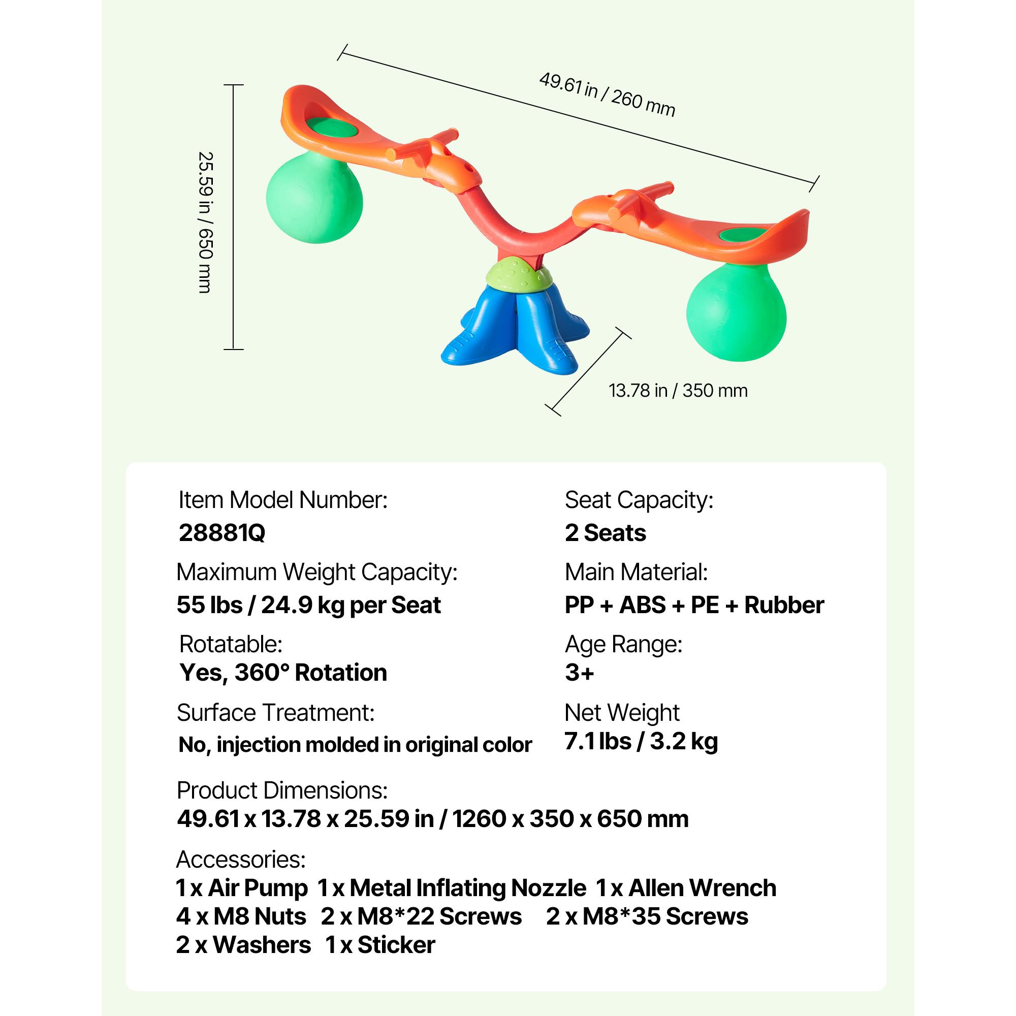 SucceBuy Детские качели-балансир 25 кг на сиденье Сиди и крутись Качели 360° Вращающиеся Оборудование для детской площадки на открытом воздухе для игр детей