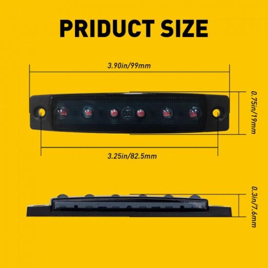 10x 3,8" Geräuchert Rot Markierungsleuchte Seiten Begrenzungsleuchte Rücklicht 6 LED für LKW Anhänger EXV