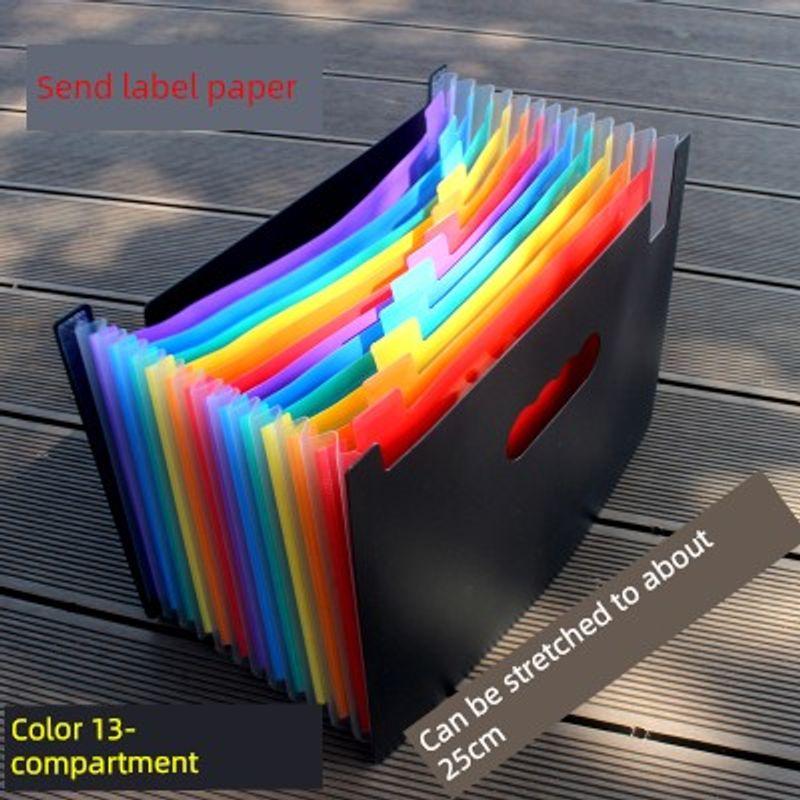 Telescopic Expanding File Folder A4 Archive Folder Desktop Information Insert Storage Seat Information Bag Multi-Layer Classification File Bag Color 13-compartment