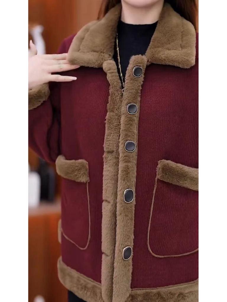 Stylish Warm Padded Jacket for Middle-Aged & Elderly Women - Age-Defying, Slimming, Belly-Concealing Autumn/Winter Trend.
