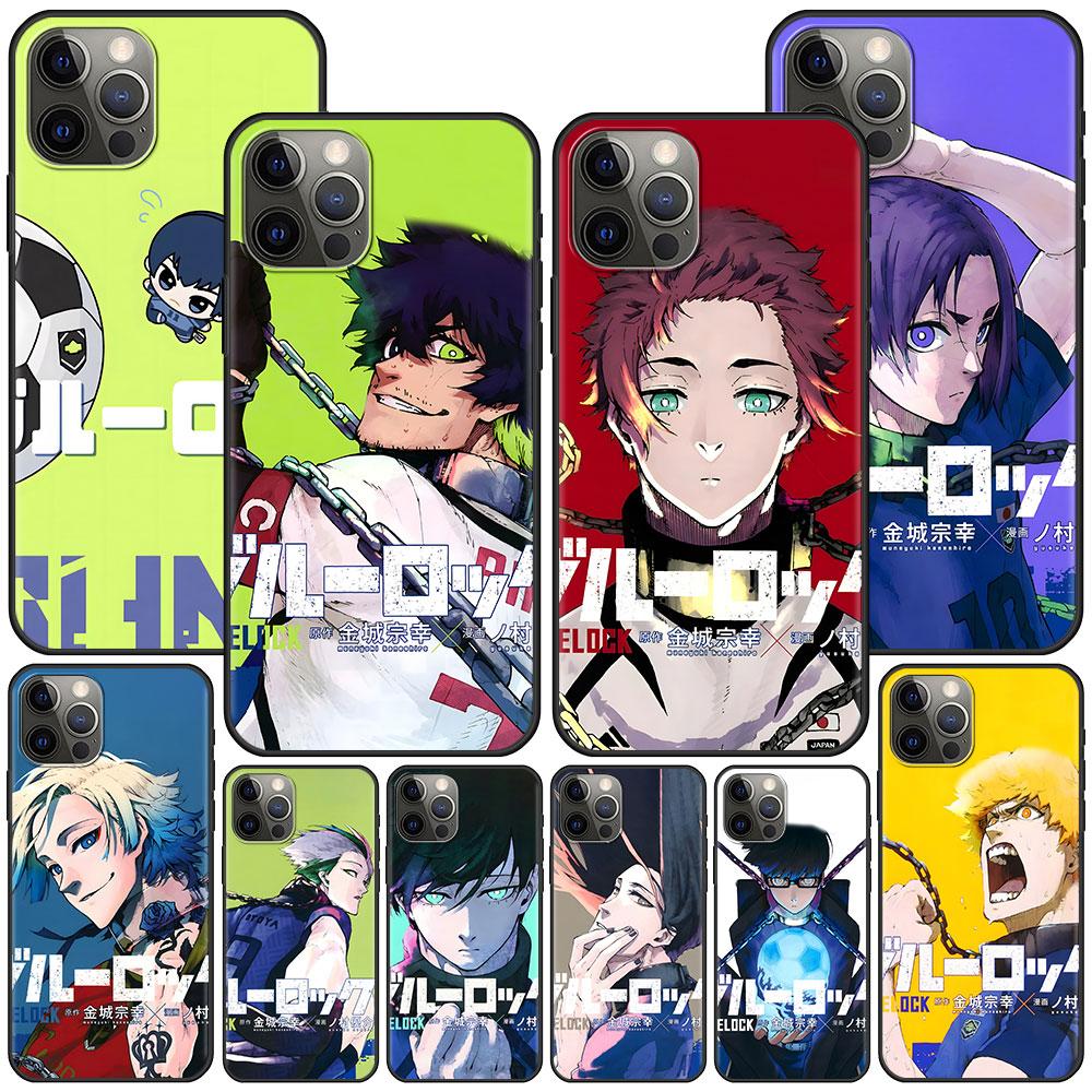 

Чехол с синим замком японского аниме для Apple iPhone 11 14 13 Mini 15 Plus X XS 12 Pro Max XR, силиконовый черный мягкий чехол для телефона