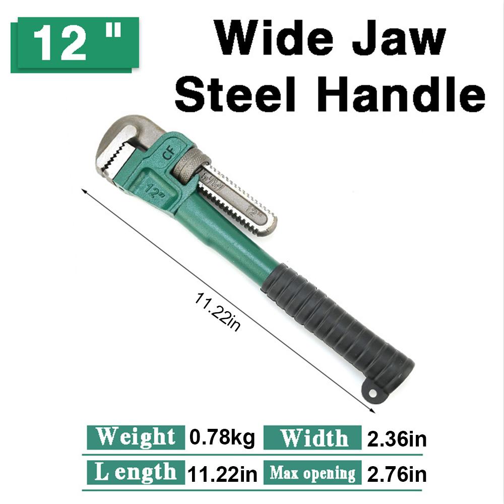 10/12/14/18 inches Heavy Duty Carbon Steel Straight Pipe Wrench ,Large Opening Adjustable Wrench,Cutting of Pipe Pliers