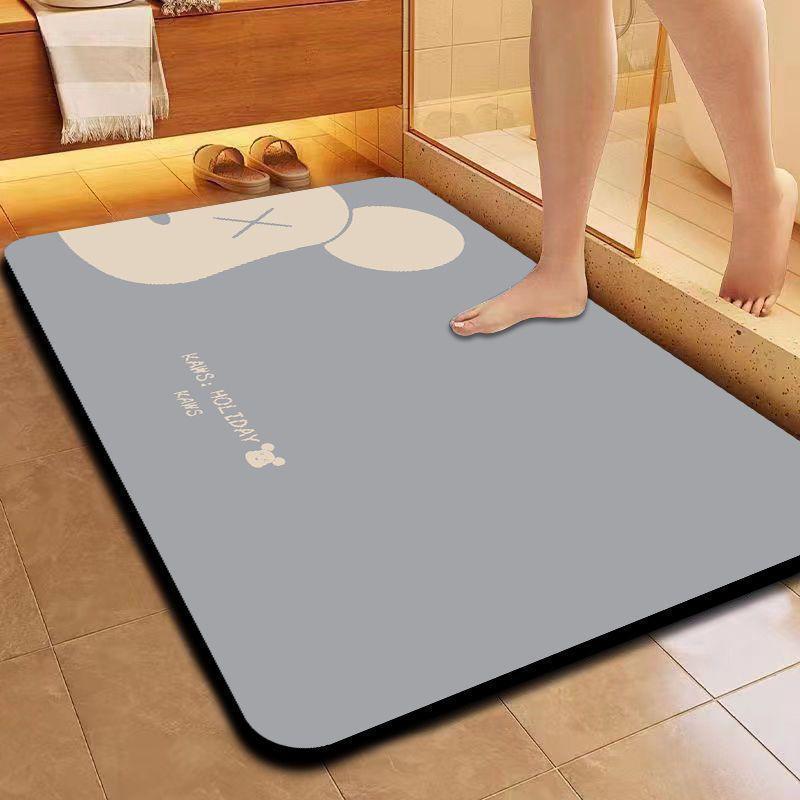 Nordic Style Diatomaceous Earth Non-Slip Absorbent Bathroom Mat - Dirt-Resistant Foot Pad for Toilet Entrance