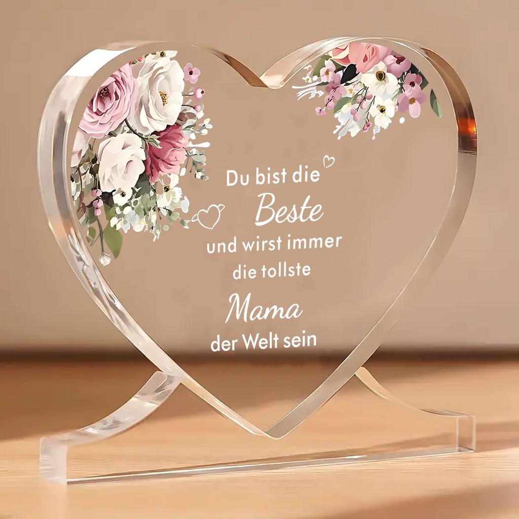 Cadeau Fête des Mères Allemande, Cadeau d'Anniversaire Fête des Mères pour Fille et Fils, Panneau Décoratif Plaque Acrylique, Convient pour Mère, Belle-Mère, Mère