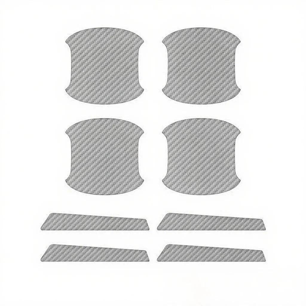 3D Carbon Fiber Car Door Bowl Anti-scratch Sticker Black Door Bowl Handle Protection Sticker Paint Surface Film Car Decals 8PCS