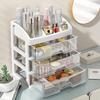 1 buc Cutie de depozitare multifuncțională din plastic transparent pentru birou, cosmetică, papetărie, suport de afișare
