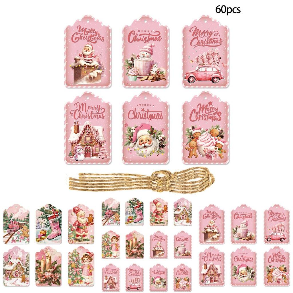 Holiday Season Paper Gift Tags With Vintage Style 60pcs For Christmas Celebrations