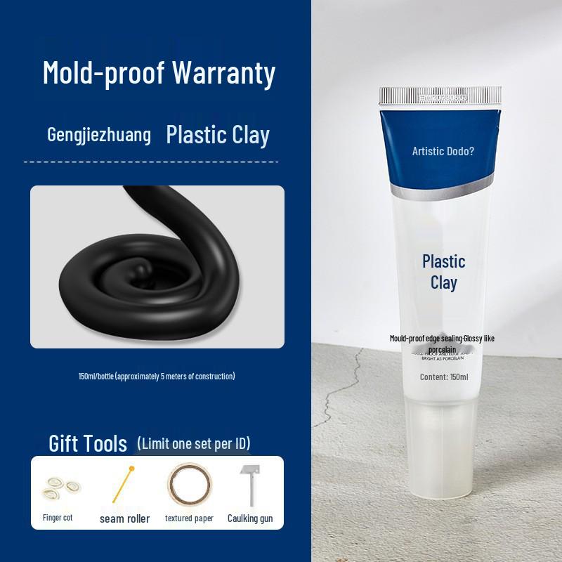 White Anti-Mold Waterproof Clay Sealant for Kitchen, Bathroom, and Sink.