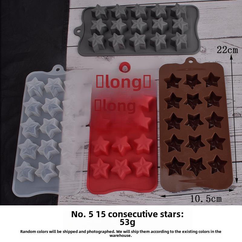 Silikonová 15hvězdičková forma na čokoládu, bonbóny, dort a led
