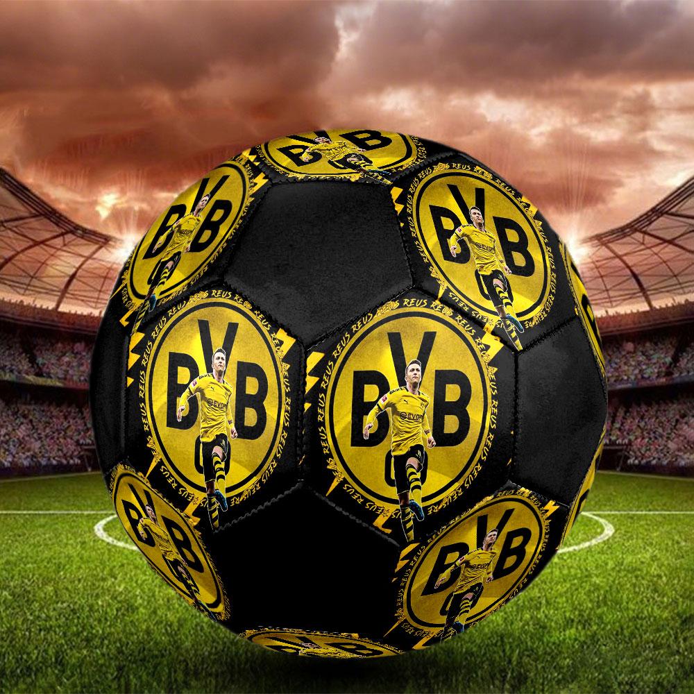 Marco Reus Printed Size 5 Soccer Ball, Machine-Stitched PVC, Durable & High Bounce, All Ages Fit, Fan Merchandise, Matches & Outdoor Use.