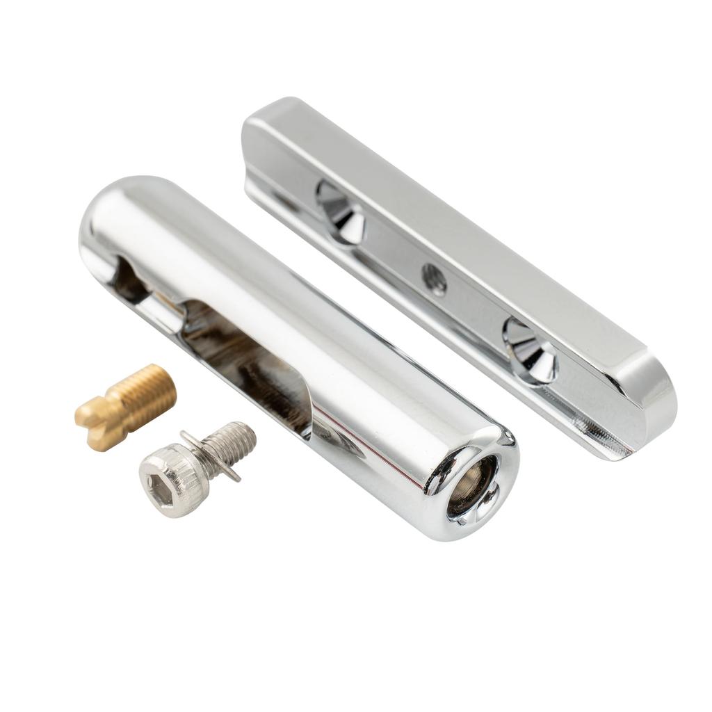 Musiclily Ultra Brass Guitar Single Hardtail Bridge with 6 Independent 10mm for Electric Chrome Bridge, Saddles, Wide, Guitars,