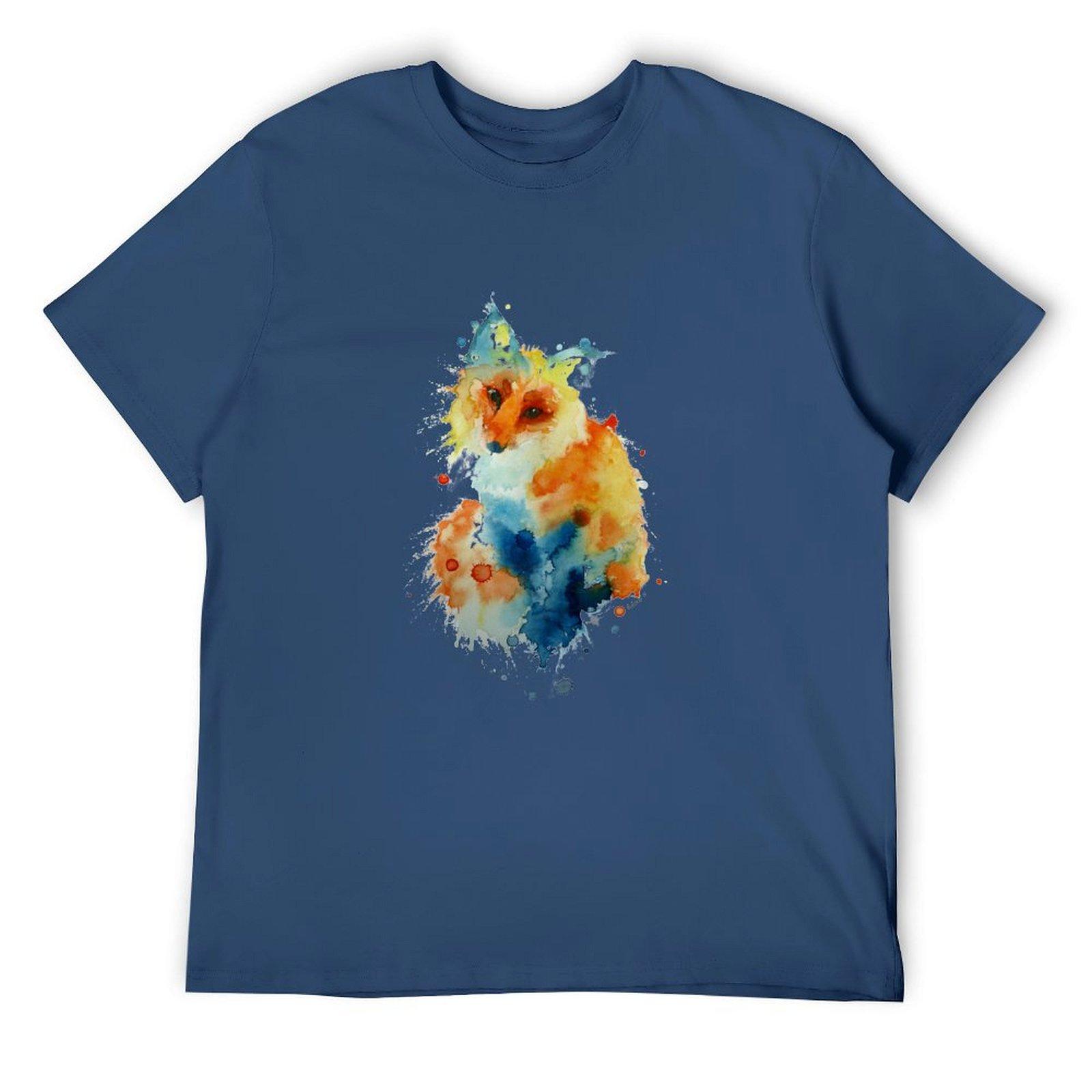 Charlotte s Watercolour Fox (White) T-Shirt croswit shirt man street wear topping t shirts for men cotton S