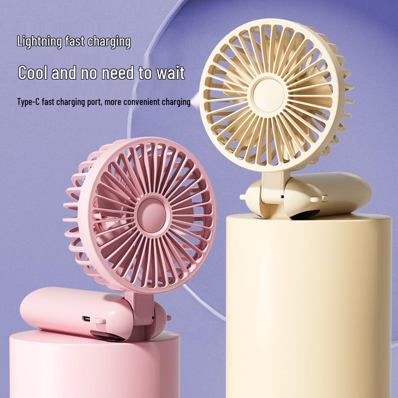 Foldable Mini Fan with Digital Display for Desk, Dorm, or Outdoor Use