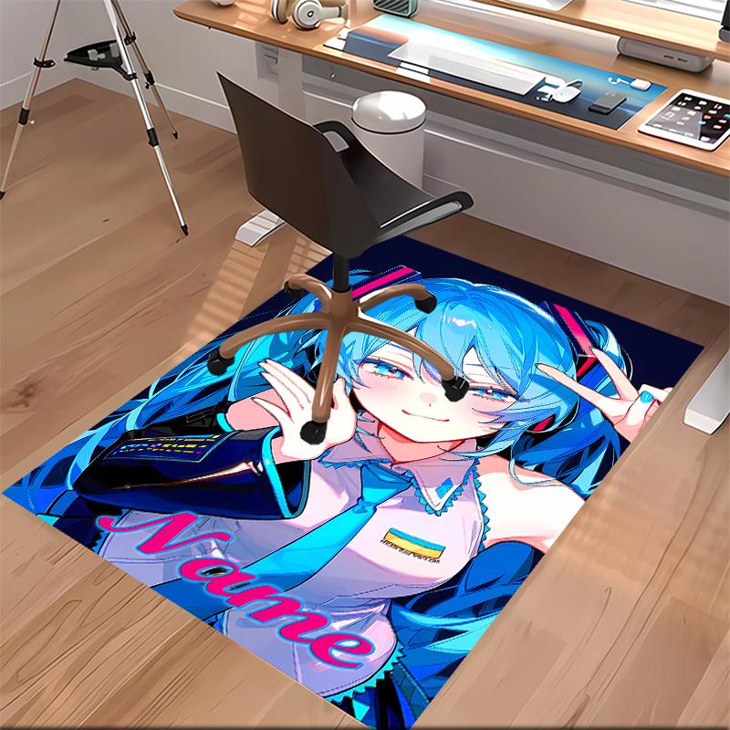 Custom personalization Hatsune Miku Print Area Rug - Soft, Washable Non-Slip Indoor Mat,Living Room,Home&Office Decorative Rug