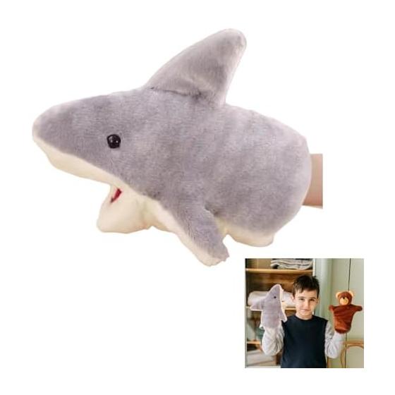 HAPPY SUGAR Puppet Shark Doll Hand Puppet Stuffed Toy Shark Goods Moving Mouth Ventriloquism Puppet Show Children Pet