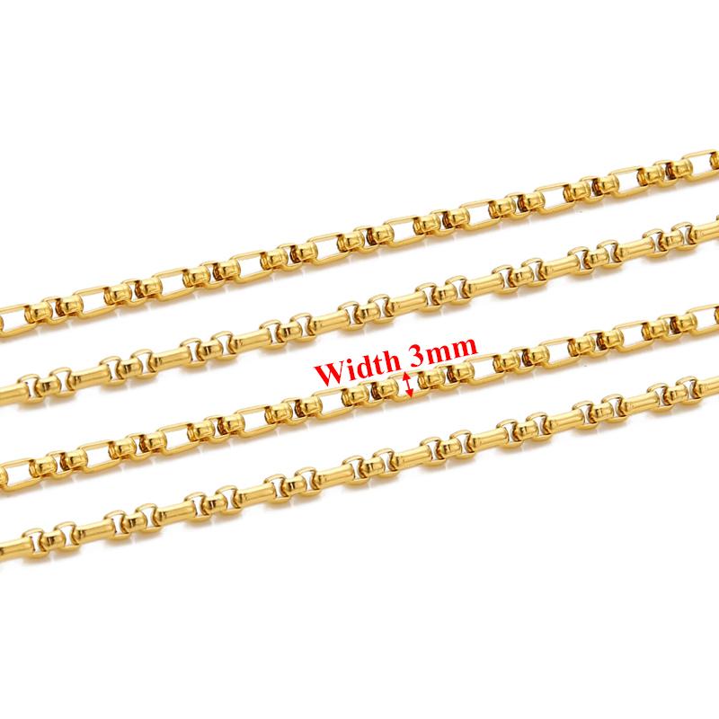 1 Meter Stainless Steel 3mm Witdth 3:1 Long Oval Link Box Chains Bulk Necklaces DIY Jewelry Making Bracelets Findings Wholesale