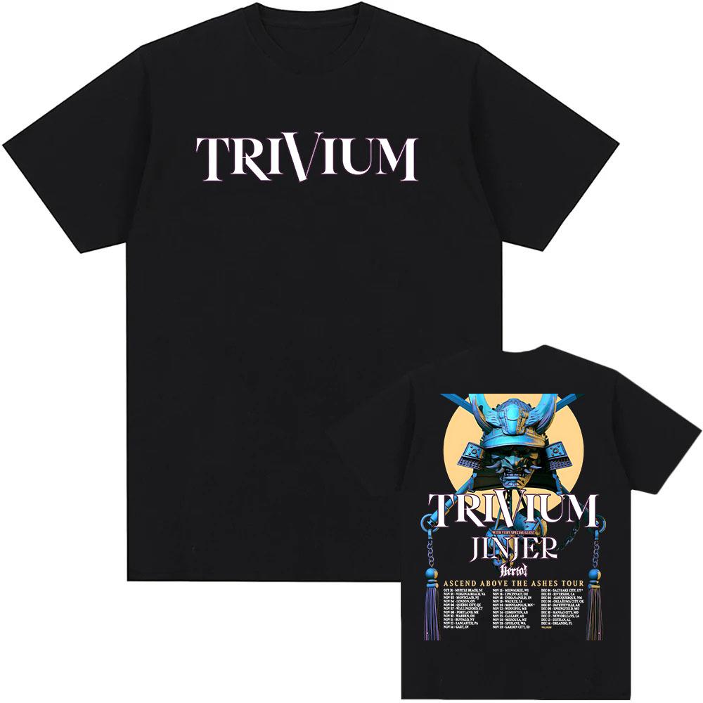 TRIVIUM Heavy Mental Band T-shirt Summer Cotton Hip Hop Streetwear Unisex Fashion Grunge Men Women Tshirts Loose Male T Shirt