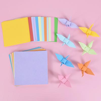 100ks čtvercový papír origami, oboustranné, jednobarevné skládací papírový jeřáb pro štěstí na přání, DIY řemeslo, barevné scrapbooking