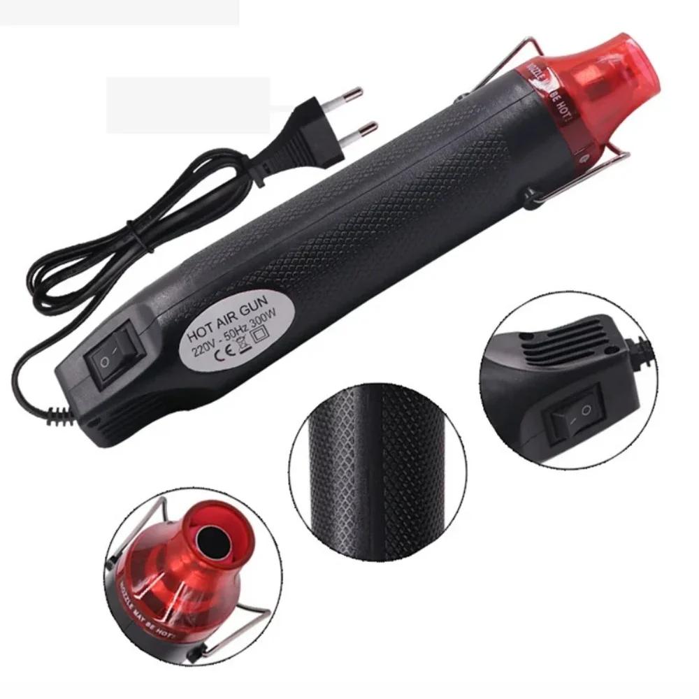 300W Electrical Mini Heat Gun Handheld Hot Air Gun with 300PCS Heat Shrink Butt for DIY Craft Embossing Shrink Wrapping PVC