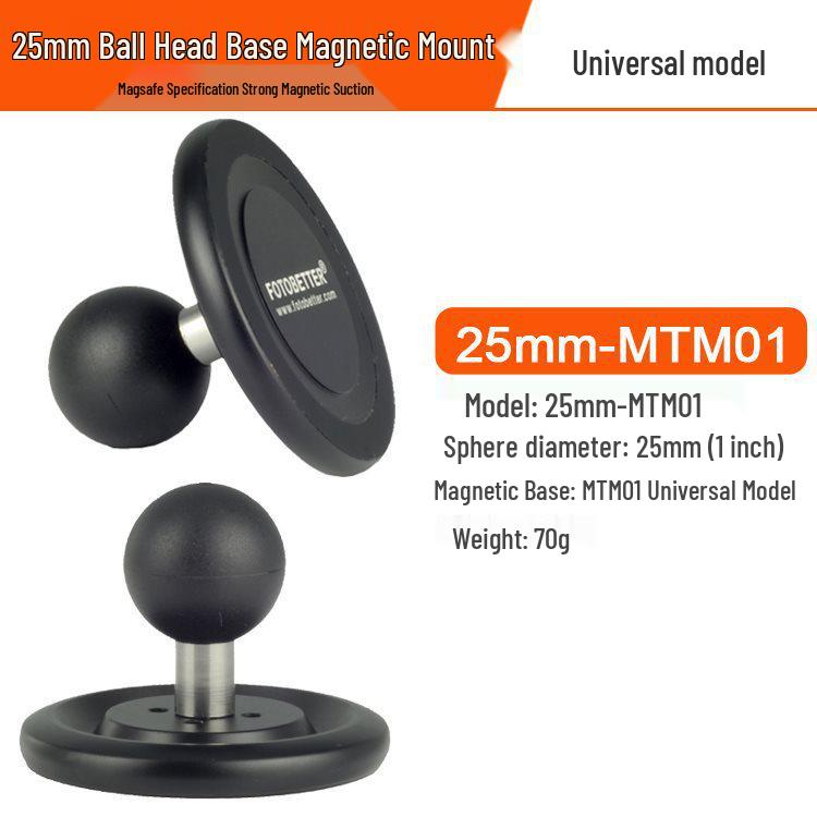 

Magnetic 17mm Ball Head Car & Motorcycle Phone Holder, Magsafe & Tablet Compatible RAM Mount Arm