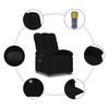 Vidaxl Lift-Up Massage Chair, Electric, Reclining, Black