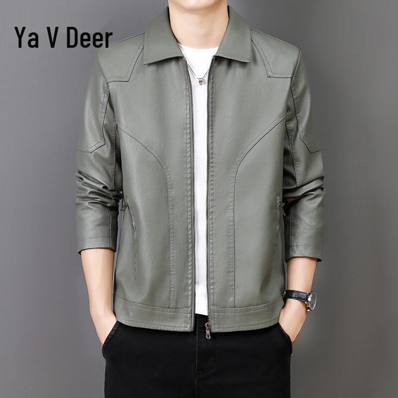 

Men s Casual Faux Leather Jacket 3XL