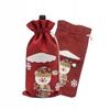 Christmas Bag for a Bottle Gift Santa Claus Snowman Linen Bag FOR CHRISTMAS