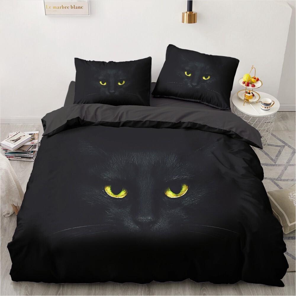 3D Animals Bedding Set Lovely Pet Black Dog Printed Duvet Cover Set Kids Adults Home Decor Single Queen King Size Gift Cute Dogs