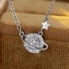Korean-style Starlight Saturn Zircon Necklace Exquisite Five-pointed Star Pendant Encircling a Planet