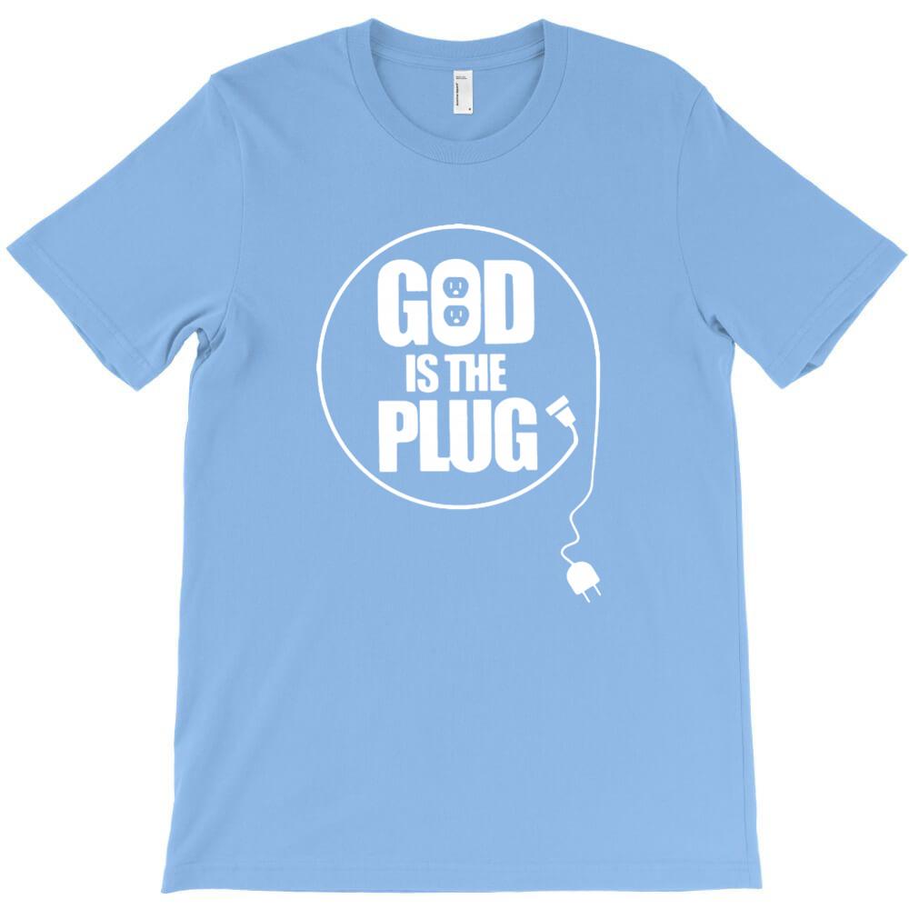 God Is The Plug T Shirt For Mens Short Sleeve Tee Shirts For Man Design