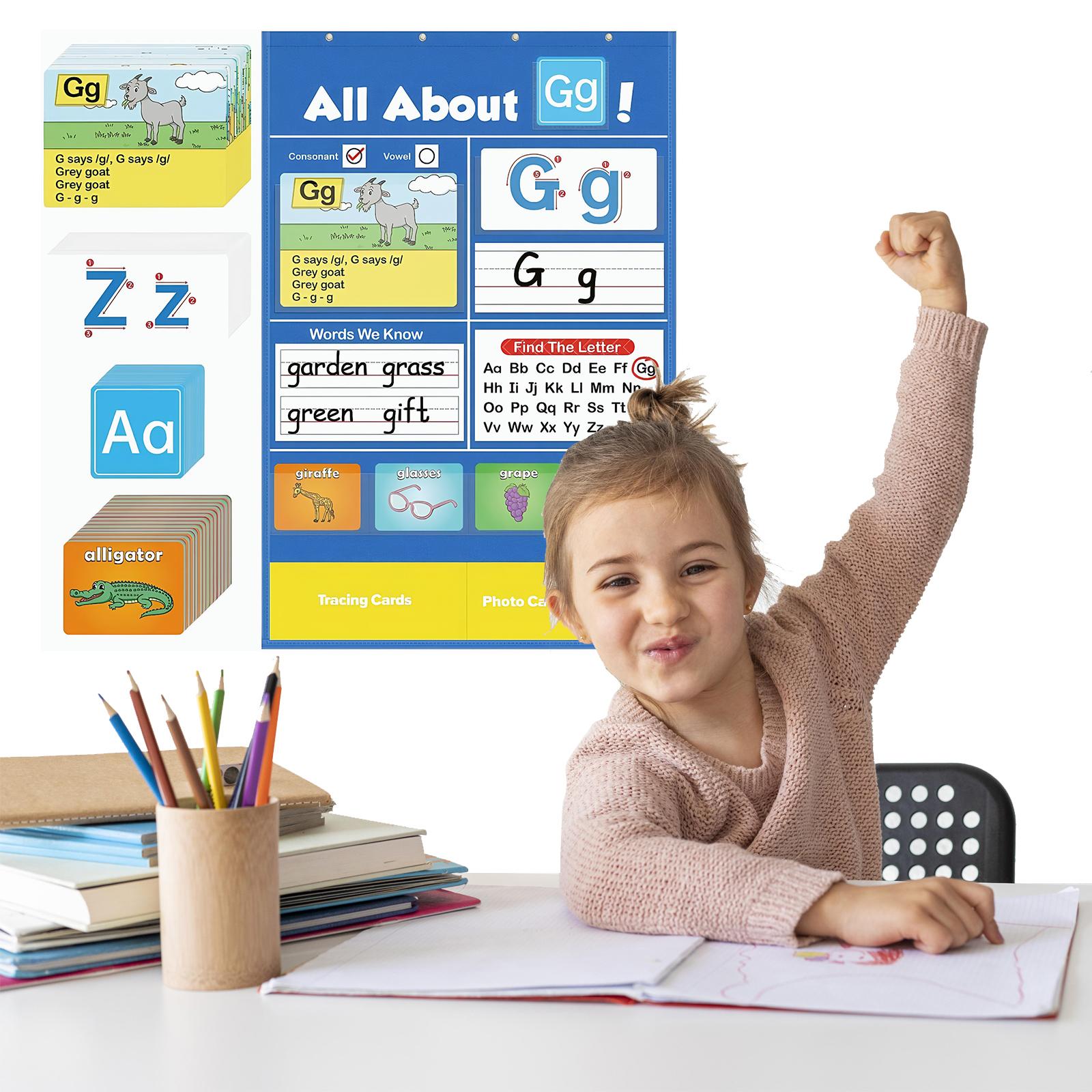 Alphabet Learning Pocket Chart ABC Flash Cards Learning Games Handwriting Practice Letter Tracing for Kids CHINA