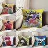 Cartoon R-Ranma1 2 Pillow Case Anti-dustmite Pillowcase Invisible Zipper Silky Short Plush Sofa Cushion Cover