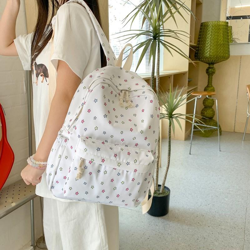 Schoolbag Cute Star Printed School Bag Ins Small Fresh Sweet Girl Heart School Bag Gentle Japanese Junior High School Student College Student