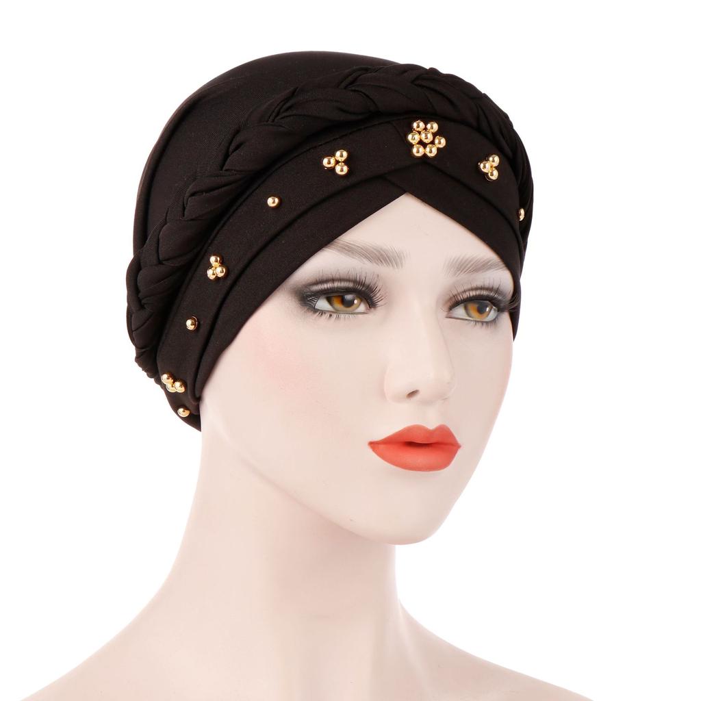 Indian Turban Muslim Women Hijab Floral Printed Hat Cancer Chemo Cap Islamic Hair Loss Cover Beanie Bonnet Head Scarf Pleated