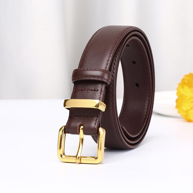 Fashion Simple And Versatile Trend Leather First Layer Cowhide Belt Women'S Light Luxury Style High-End Casual Pants Belt Women'S