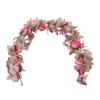 Pink Pumpkins Fall Garland Maple Leaves Thanksgiving Table Centerpiece Autumn Decoration for Home Porch Fireplace Outdoor