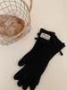 Bow Knitted Gloves Autumn and Winter Riding Can Touch the Screen To Keep Warm, Solid Color Adult Versatile Women's New Multi-color