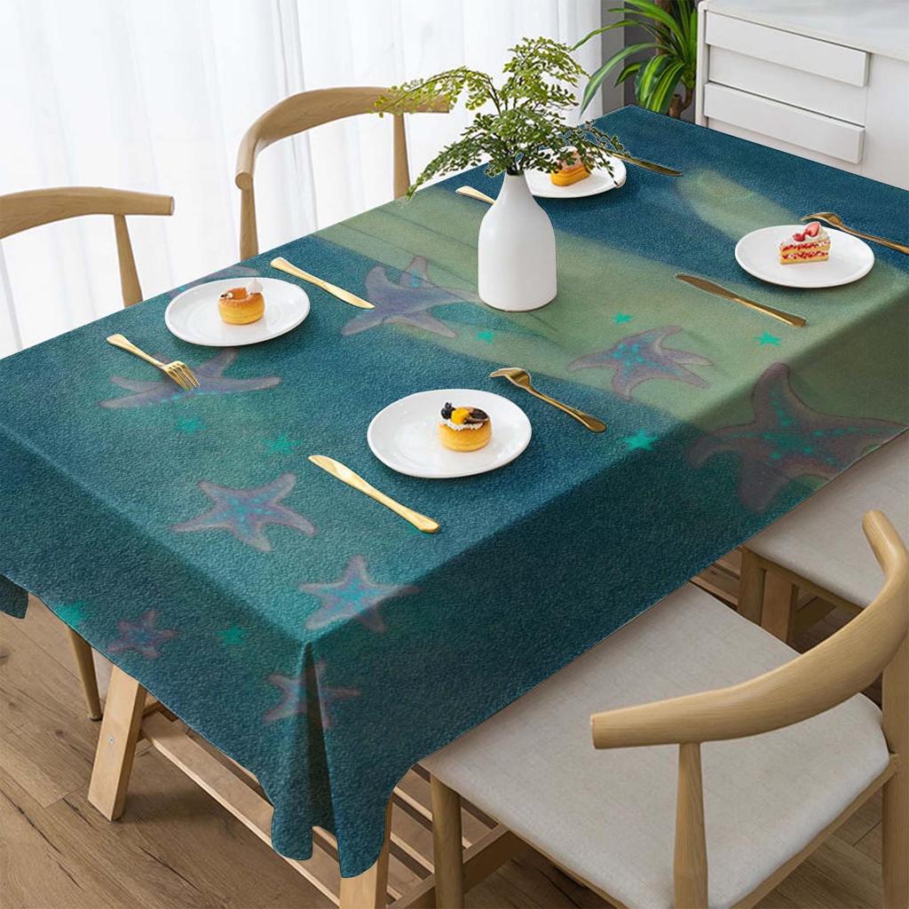Ocean Series Polyester Tablecloth: European Style Dining & Festival Decor for Home and Hotel.
