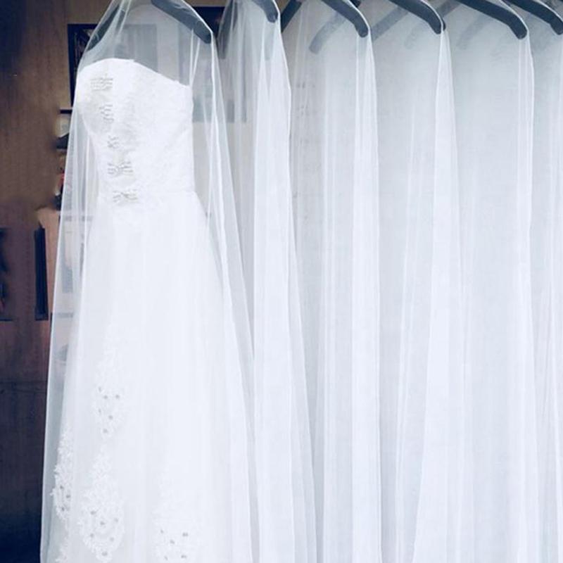 Dlouhý Průhledný Měkký Tylový Obal proti Prachu Domácí Oblečení Ochranný Obal na Svatební Šaty