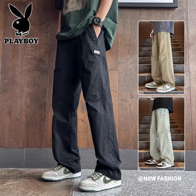 

Playboy Men s Pure Cotton Loose Straight Casual Pants 2XL