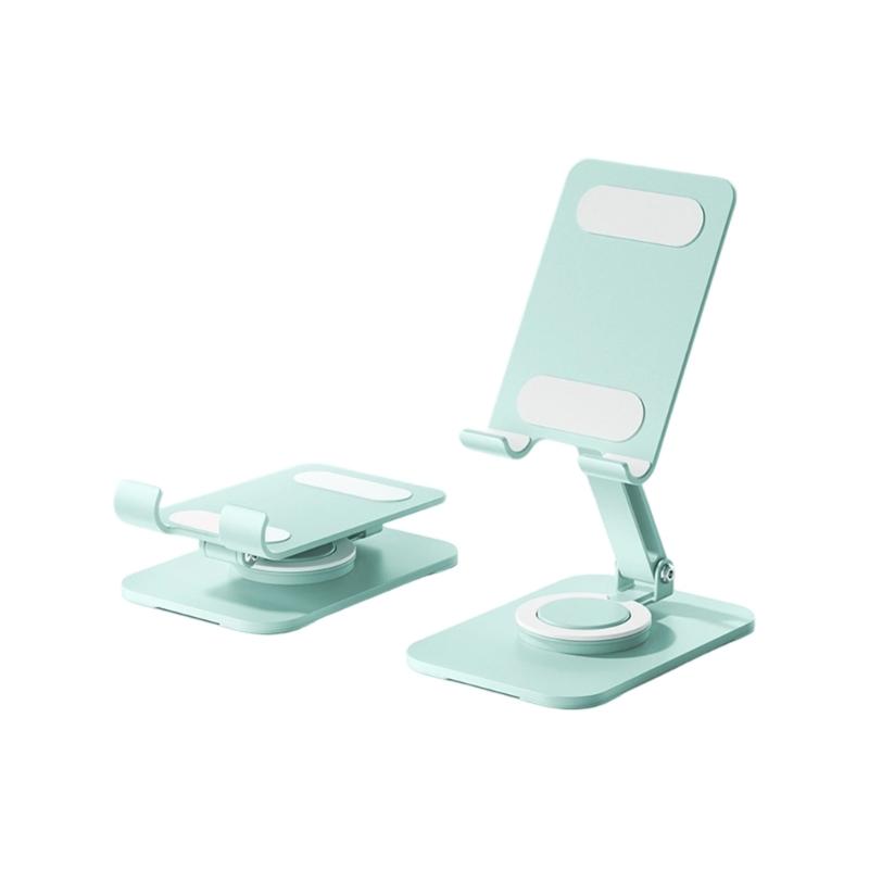 360 Rotating Double Height Adjustable Phone Stand Foldable Tablet Holder With Anti Slip Silicone Base For Multiple Devices