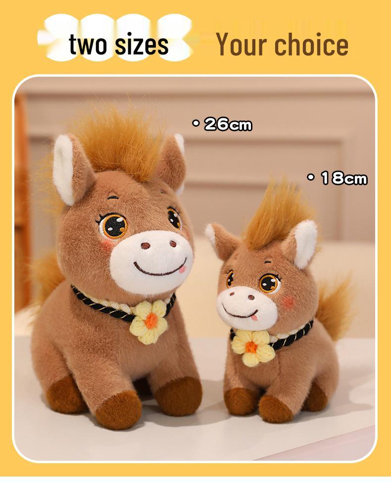 Year of the Horse Fluffy Pony Plush Mascot - Office & Home Decoration Gift