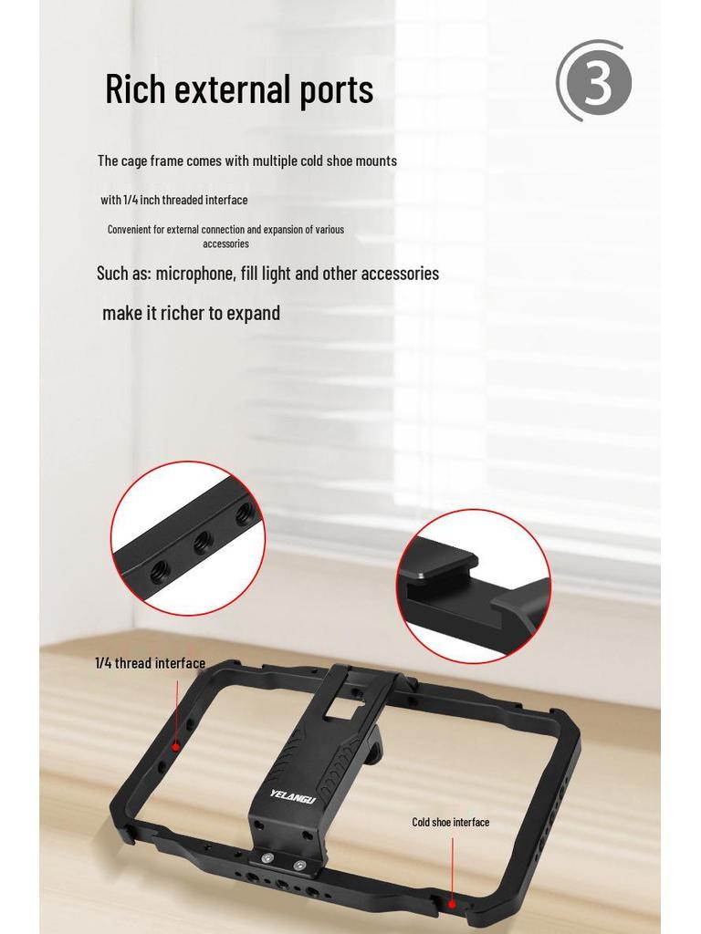 Dual Handle Handheld Universal Mobile Streaming & Photography Rabbit Cage Kit