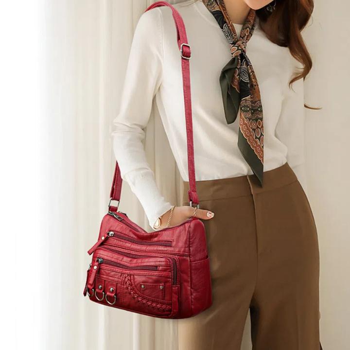 Vintage Pu Leather Luxury Purses and Handbags 2024 High Quality Women's Bag Design Multi-pocket Ladies Crossbody Shoulder Bags