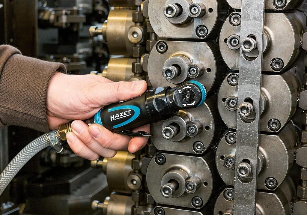Hazet 9021P-2 Mini Air Ratchet, 1/4 inch, 250 rpm, Compact Design for Precision Work