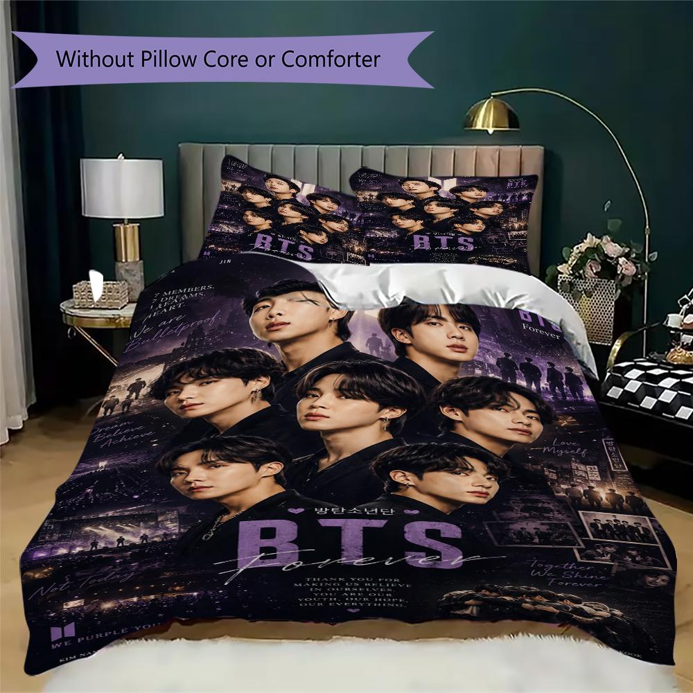 Cute Sticker Collage Threepiece Set Without Core 1 Duvet Cover 2 Pillowcase Without Core Soft And Comfortable Duvet Cover And Pillowcase