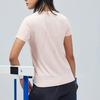 Anta Running Series Logo Print Round Neck Pullover Short Sleeve Fitness Top Women Tops Falling-Rainbow-Pink 162125120-1