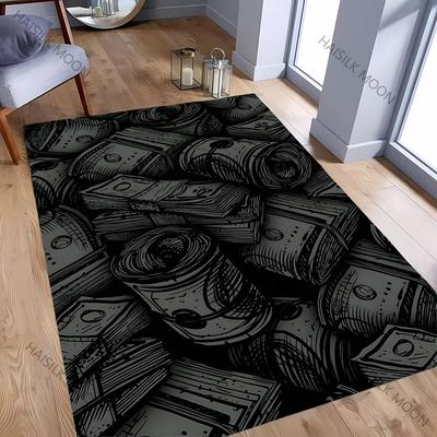Money Dollar Theme Carpet New Release! Rugged for Living Rooms Bedrooms, Office Areas,Durable Machines Washable Mat Holiday Gift