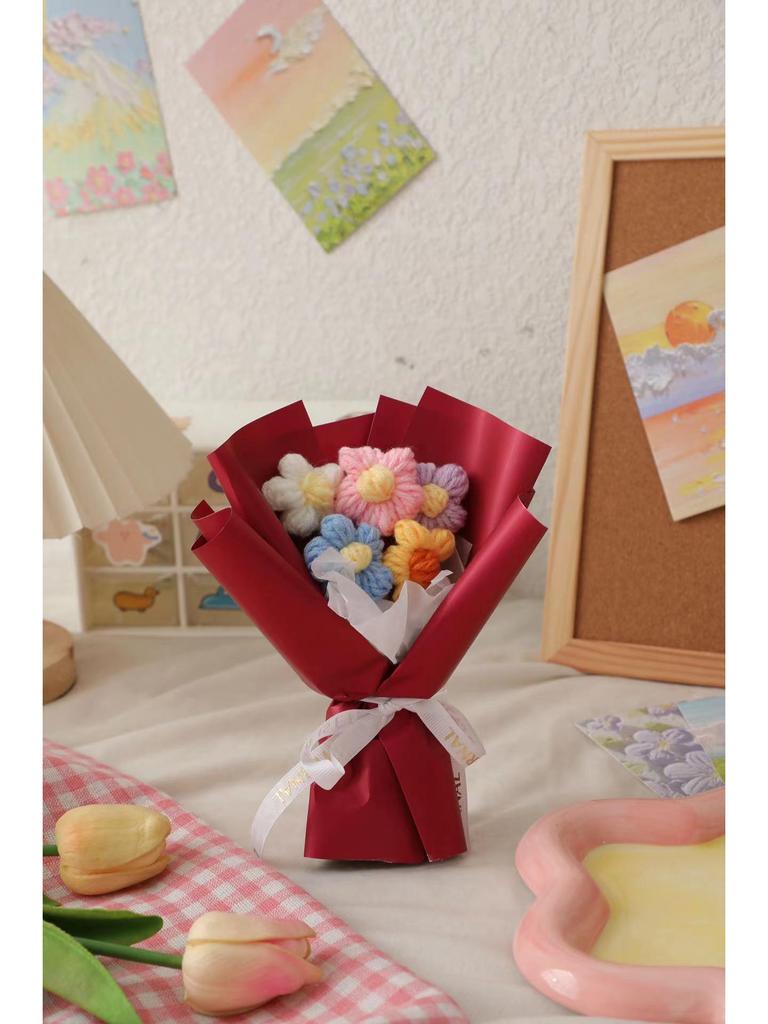 Christmas Goddess Knitted Wool Flower Bouquet Gift