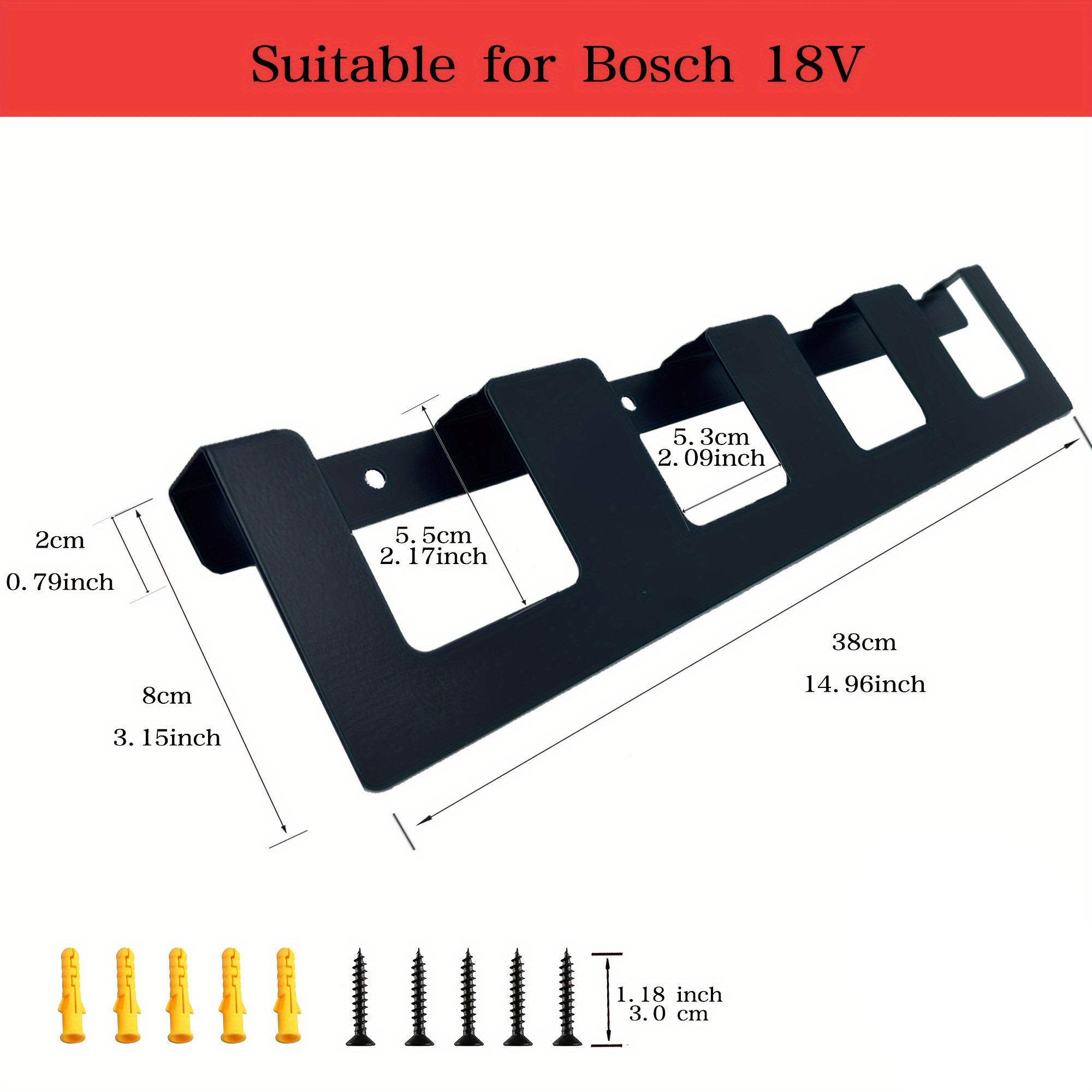 

Держатель для аккумуляторов Bosch 18V - 4 слота Хранение аккумуляторов Настенная стойка Металлическая стойка для аккумуляторов Держатель для инструментов Настенный с 4 слотами